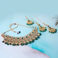 Stylish Green Alloy American Diamond Jewellery Set For Women-thumb4