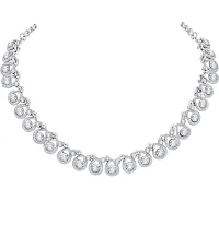 Stylish White Alloy American Diamond Jewellery Set For Women-thumb4