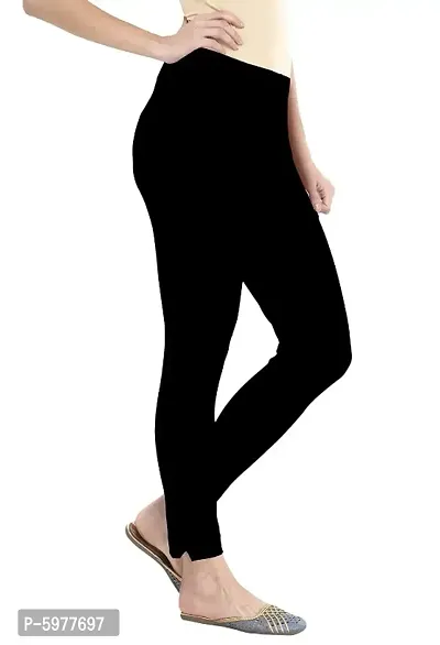 Comfort Lady Ankle Length Ethnic Wear Legging  (Black, Solid)-thumb4