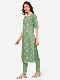 RIMS16 Block Printed Cotton Blend Kurta Pant Sets for Women's-thumb3