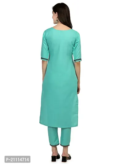 RIMS16 Women's Foil Printed Cotton Blend Kurti with Pant-thumb5