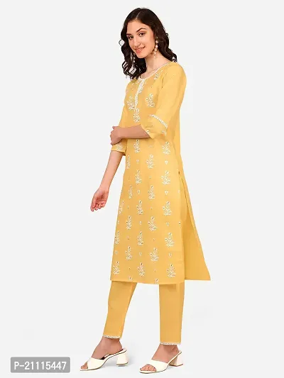 RIMS16 Women's Block Printed Cotton Blend Kurta Pant Set-thumb4