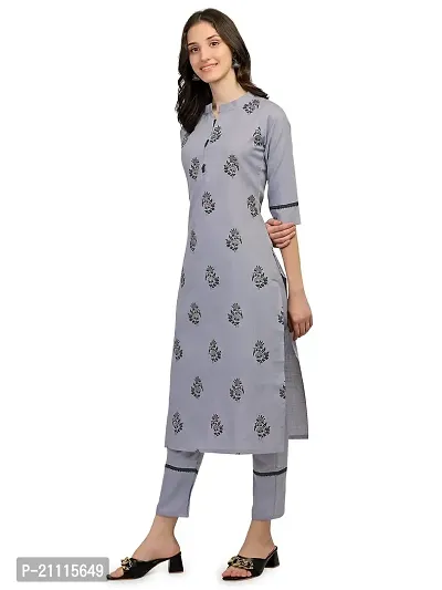 RIMS16 Foil Printed Cotton Blend Kurti with Pant for Women's-thumb4