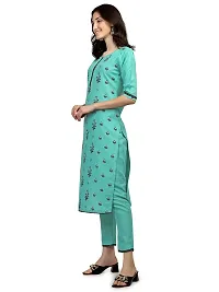 RIMS16 Women's Foil Printed Cotton Blend Kurti with Pant-thumb3