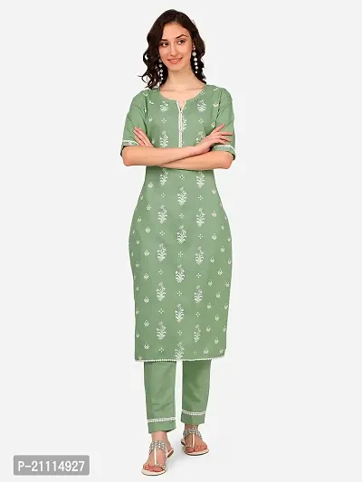 RIMS16 Block Printed Cotton Blend Kurta Pant Sets for Women's