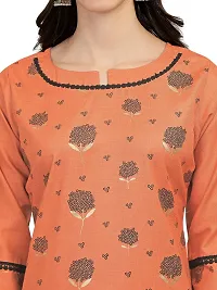 RIMS16 Women's Foil Printed Cotton Blend Kurti with Pant Set-thumb2