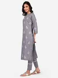 RIMS16 Block Printed Cotton Blend Kurta Pant Set for Women's-thumb3