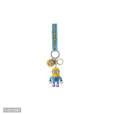Offo?|| Cartoon Series : Despicable Me Minion Keychain Soft Rubber 3D Designer Superhero Toy Keychain keyring for Bike  Car-thumb0