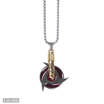 Offo Anime Itachi Mangekyou Sharingan Locket| Beautifully Strawhat Designed Pendant Necklace| Ideal gift For Boys Men and Women