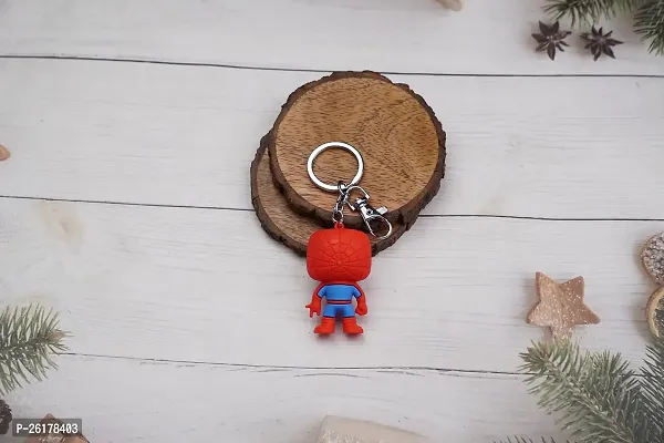 Offo || Marvel Spider-man The Amazing Spider-man Rubber Keychain Soft Rubber 3D Designer Superhero Toy Keychain keyring for Bike  Car-thumb2