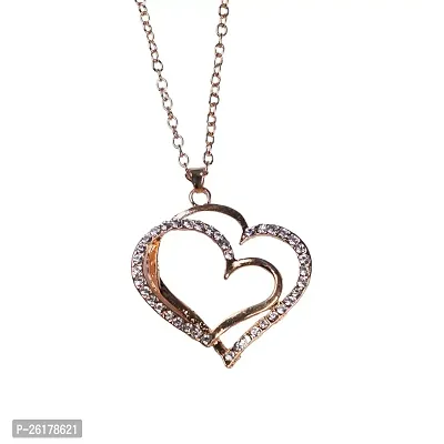 Offo Double Heart Locket | Beautifully Strawhat Designed Pendant Necklace| Ideal gift For Men and Women and your Loved ones