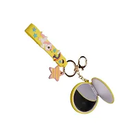 Offo || Dream Life Unicorn Yellow Mirror Cosmetic Keychain Soft Rubber 3D Designer Superhero Toy Keychain keyring for Bike  Car-thumb1