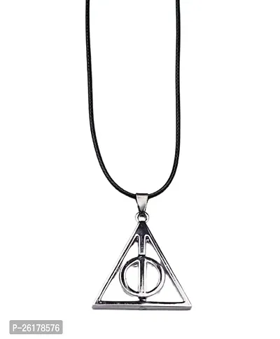 Offo || Harry Potter The Sign of Deathly Hallows Locket with Double Bands Beautifully Designed Strawhat Pendant Necklace, ideal gift For Boys, Men and Women