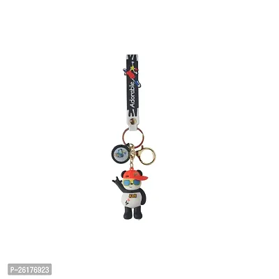 Offo?|| Cartoon Series : Panda Keychain Soft Rubber 3D Designer Superhero Toy Keychain keyring for Bike  Car