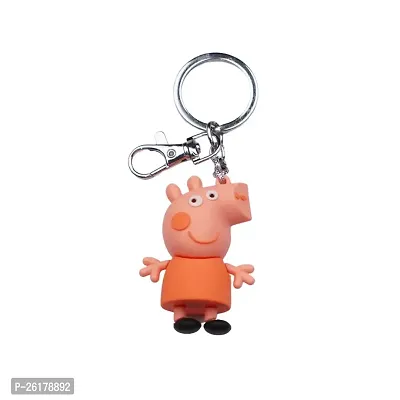 Offo || Peppa Pig Mummy Pig Rubber Keychain Soft Rubber 3D Designer Superhero Toy Keychain keyring for Bike  Car