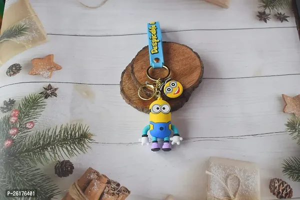 Offo?|| Cartoon Series : Despicable Me Minion Keychain Soft Rubber 3D Designer Superhero Toy Keychain keyring for Bike  Car-thumb2