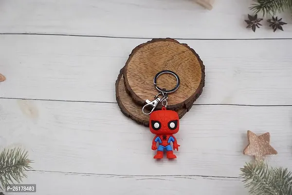 Offo || Marvel Spider-man The Amazing Spider-man Rubber Keychain Soft Rubber 3D Designer Superhero Toy Keychain keyring for Bike  Car-thumb0