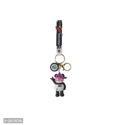 Offo?|| Cartoon Series : Panda Bear Keychain Soft Rubber 3D Designer Superhero Toy Keychain keyring for Bike  Car-thumb0