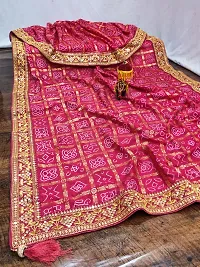 Stylish Art Silk Saree with Blouse For Women-thumb1