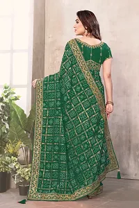 Woman Badhani Printed Silk Saree with fancy boluse-thumb1