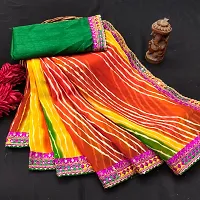 Stylish Georgette Saree with Blouse Piece for Women-thumb1