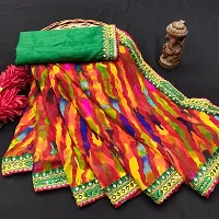 Attractive Georgette Leheria Saree  with Blouse Piece-thumb3