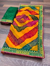 Attractive Georgette Leheria Saree  with Blouse Piece-thumb3