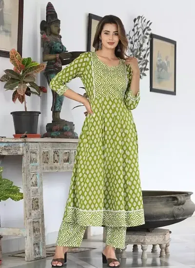 Fashionable Rayon Anarkali Embroidered Stitched Kurti For Women