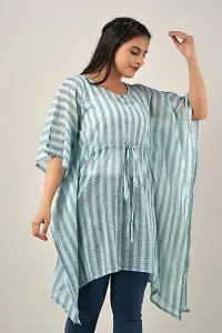 Stylish Blue Cotton Mulmul Kaftan Kurta For Women-thumb4