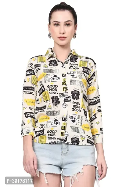 Elegant Multicoloured Cotton Printed Shirt For Women-thumb0