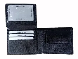 Wallet for Men / Money Purse Genuine Leather Black Colour RFID Blocking-thumb2