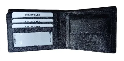 Wallet for Men / Money Purse Genuine Leather Black Colour RFID Blocking-thumb3