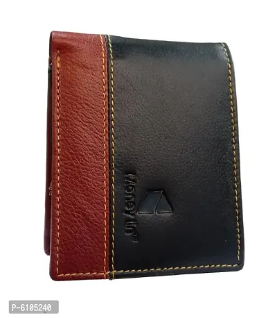 Money iin Men's Wallet / Money Purse Genuine Leather with 8 Card Slots Branded Stylish New Black and Brown-thumb0