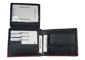 Money iin Men's Wallet / Money Purse Genuine Leather with 8 Card Slots Branded Stylish New Black and Brown-thumb2