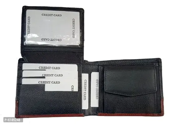 Money iin Men's Wallet / Money Purse Genuine Leather with 8 Card Slots Branded Stylish New Black and Brown-thumb3