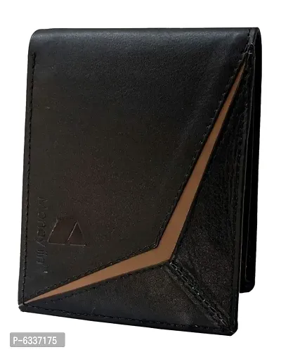 Genuine Leather Wallet for Men (Black and Tan)