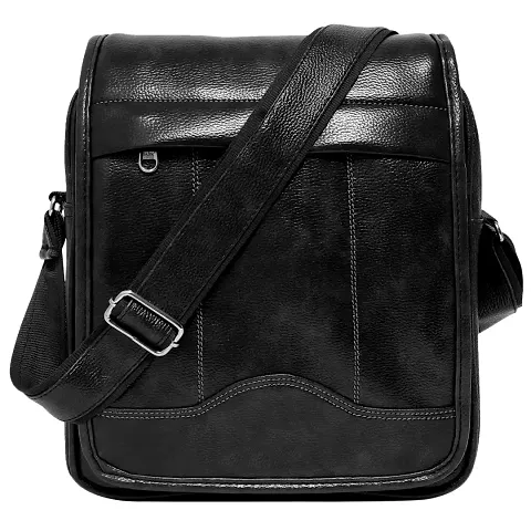 Classic Faux Leather Self Pattern Messenger Bag