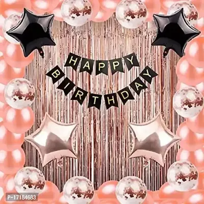 ARYAN BALLOON's Rose gold Happy Birthday Balloons Kit ? Pack of 64 Pcs -1Pcs Birthday Banner, (Set of 64)-thumb0