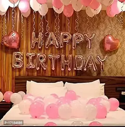 ARYAN BALLOON's Birthday Celebration Decoration Combos 1 Rose Gold Happy Birthday alphabet-thumb0