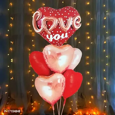 ARYAN BALLOON I Love You and Heart Shape Foil Balloons Decoration Kit
