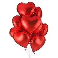 ARYAN 18 Inch Red Heart Shaped Balloons/Red heart balloons for decoration/Red heart foil balloons/valentine balloons decoration/valentine day balloons ?Red (Pack of 10)-thumb2