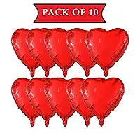 ARYAN 18 Inch Red Heart Shaped Balloons/Red heart balloons for decoration/Red heart foil balloons/valentine balloons decoration/valentine day balloons ?Red (Pack of 10)-thumb1