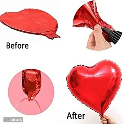 ARYAN 18 Inch Red Heart Shaped Balloons/Red heart balloons for decoration/Red heart foil balloons/valentine balloons decoration/valentine day balloons ?Red (Pack of 10)