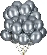 ARYAN BALLOON's 0 Inchs Shiny Latex Rubber Balloons for Theme Party Supplies Decorations Birthday Christmas Xmas Wedding Anniversary Baby Shower Or any other Occasion Pack Of 51 Pcs (Silver)-thumb2