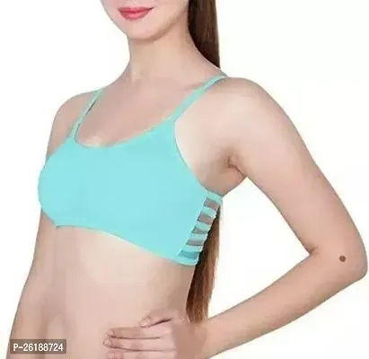 Stylish Turquoise Polycotton Solid Bras For Women-thumb0