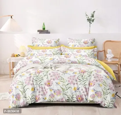 Classic Glace Cotton King Bedsheets with Pillow Covers-thumb0