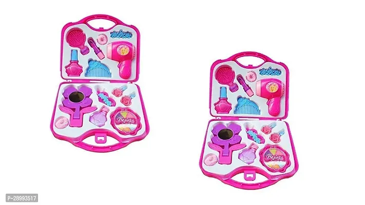 Make-Up Cosmetic Kit | Beauty Suitcase Pretend Play Toy Set | Makeup Accessories for Girls Children Plastic Suitcase | Ideal Birthday Gift Pink.
