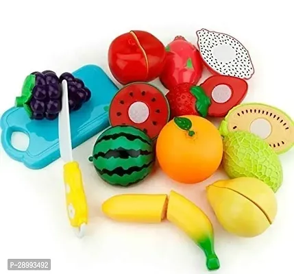 Realistic Sliceable 5 Pcs Fruits Cutting Play Toy Set, Can Be Cut in 2 Parts Assorted