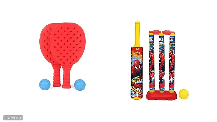 Fishing Game Series Toy for Kids with 1 Fishing Rod and Colorful Fishes and Cricket Kit Combo Set for Kids with 3 Stumps with Bat and Ball pack of  2.-thumb0