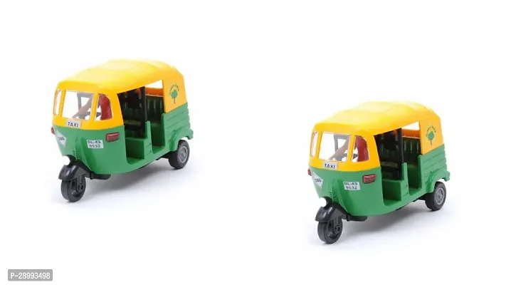 Auto Rickshaw Pull Back Plastic Vehicle Play Toy for Kids (Multicolor) (Multicolor, Pack of: 1)